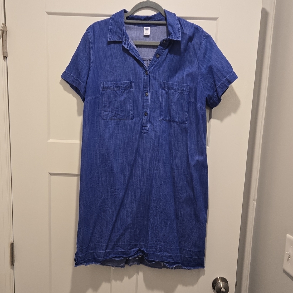Old NAVY Blue Jean Short Sleeve Shirt Dress